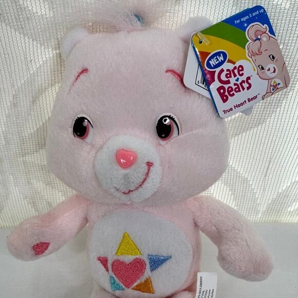 Care Bears True Heart Bear Pink Heart Multicolor Star Stuffed 2007 - Picture 2 of 6